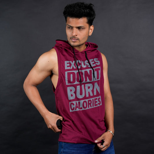 Maroon Marvel: Sleeveless Hoodie ( AVAILABLE IN  M, L , XL )