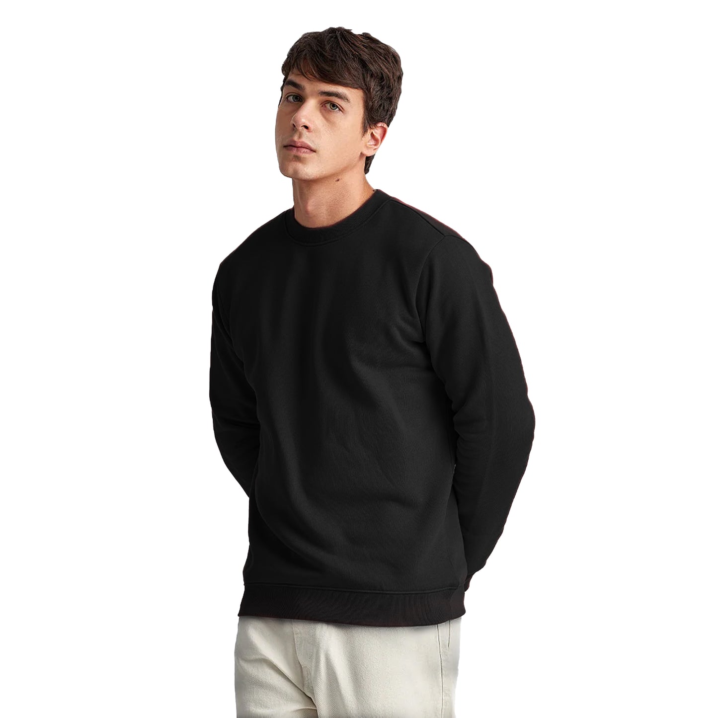 MEN'S SOLID FULL SLEEVES ROUND NECK WINTER SWEATSHIRT