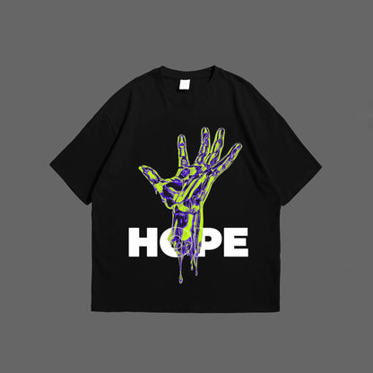 Black Oversized Tee with Inspiring 'Hope' Print  ( AVAILABLE IN XL SIZE )