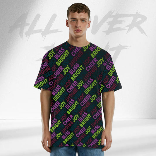 MEN'S ALL OVER PRINTED HALF SLEEVES ROUND NECK COTTON CASUAL T-SHIRT