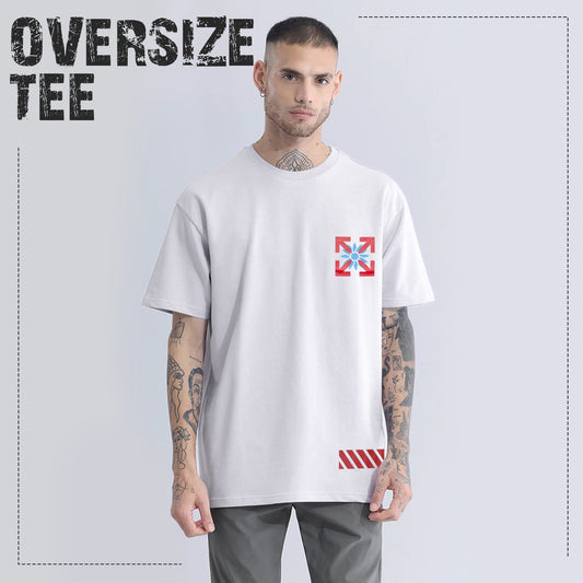 MEN'S FRONT & BACK PRINT ROUND NECK COTTON CASUAL T-SHIRT