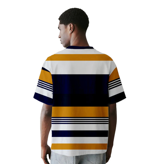 MEN STRIPE ROUND NECK REGULAR FIT COTTON T-SHIRT