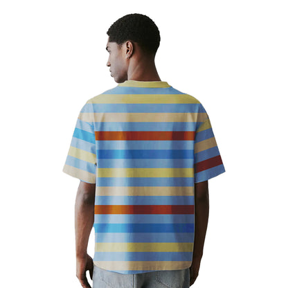 MEN STRIPE ROUND NECK REGULAR FIT COTTON T-SHIRT