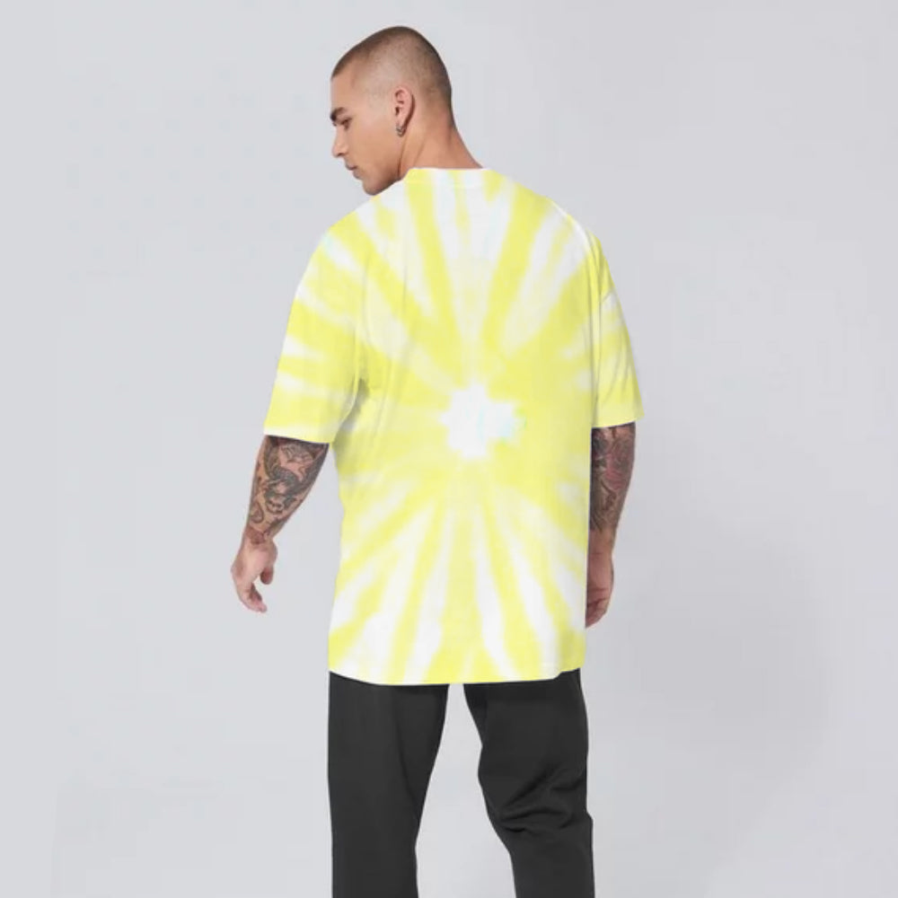 TIE & DYE OVERSIZE ROUND NECK COTTON CASUAL T-SHIRT