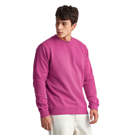 MEN'S SOLID FULL SLEEVES WINTER CASUAL SWEATSHIRT