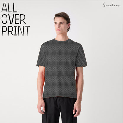 MEN'S ALL OVER PRINTED HALF SLEEVES ROUND NECK COTTON CASUAL T-SHIRT