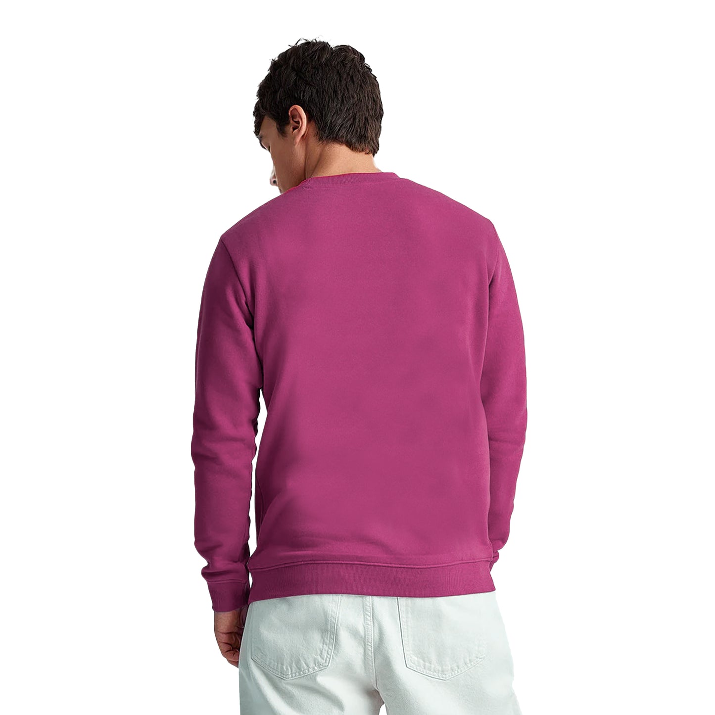 MEN'S SOLID FULL SLEEVES WINTER CASUAL SWEATSHIRT