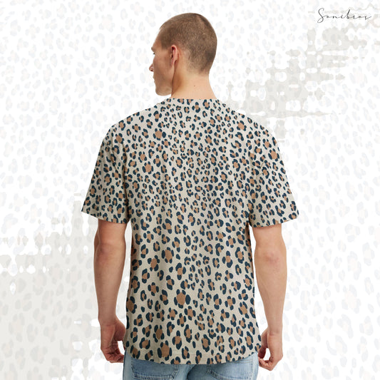 MEN'S ALL OVER PRINTED HALF SLEEVES ROUND NECK COTTON CASUAL T-SHIRT