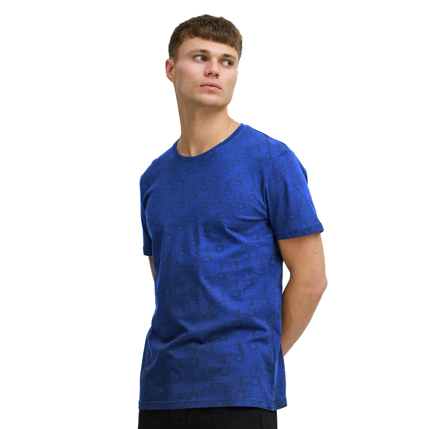 MEN'S ALL OVER PRINTED HALF SLEEVES ROUND NECK COTTON CASUAL T-SHIRT