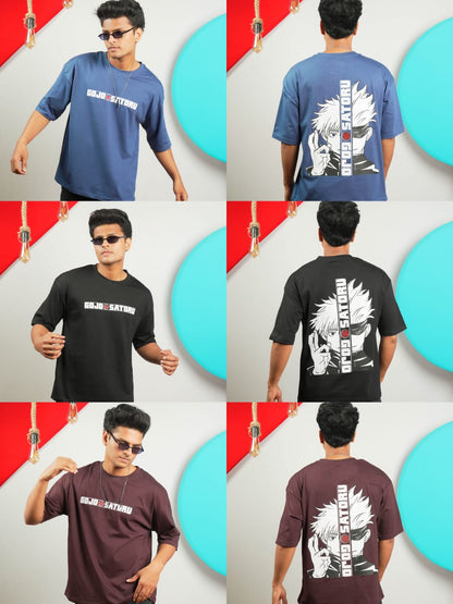 MEN'S 3PCS T - SHIRT COMBO SALE (BUY ANY 3PCS) HALF SEEVES REGULAR FIT COTTON ROUND NECK FRONT & BACK PRINTED T - SHIRT