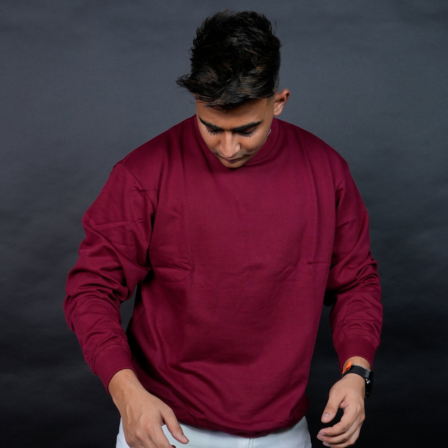 Men Full Sleeve Solid Sweatshirt