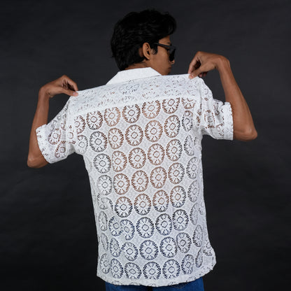 SONIBROS "Timeless Elegance: Men's White Casual Shirt for Effortless Style"