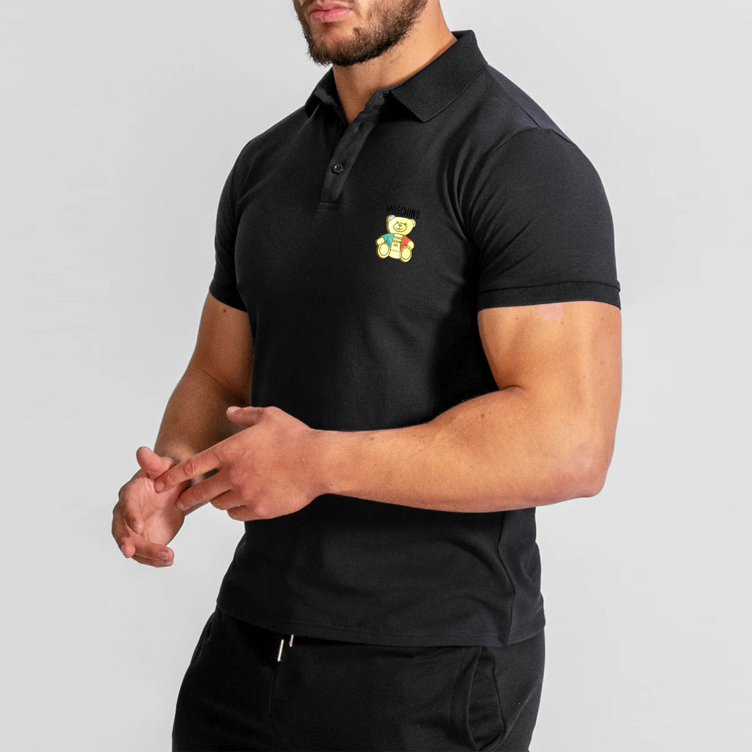 SONIBROS Polo Collared Printed T-Shirt