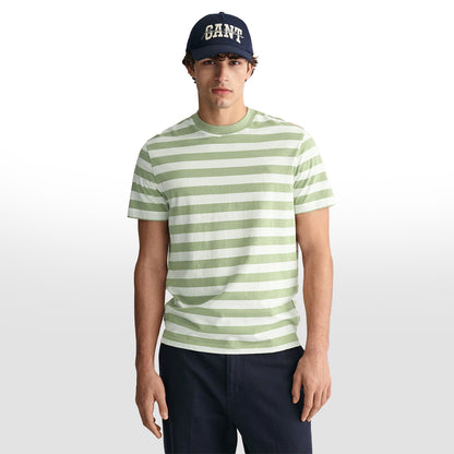 MEN STRIPE ROUND NECK REGULAR FIT COTTON T-SHIRT