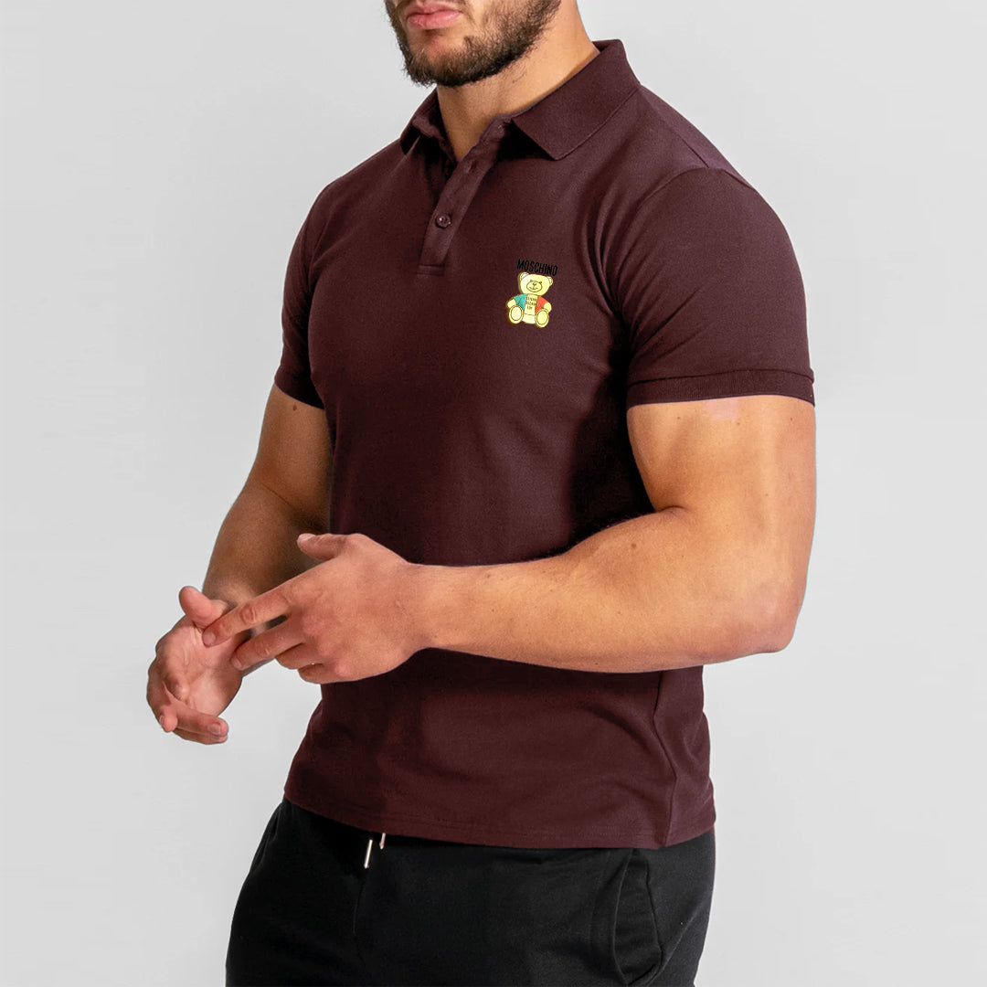 SONIBROS Polo Collared Printed T-Shirt