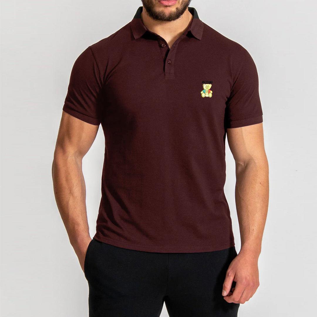 SONIBROS Polo Collared Printed T-Shirt