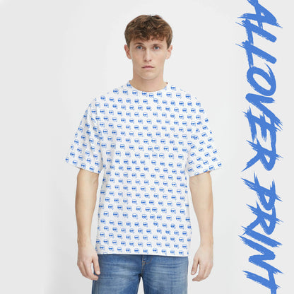 MEN'S ALL OVER PRINTED HALF SLEEVES ROUND NECK COTTON CASUAL T-SHIRT