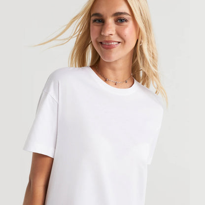 WOMAN SOLID ROUND NECK REGULAR FIT COTTON CASUAL T-SHIRT