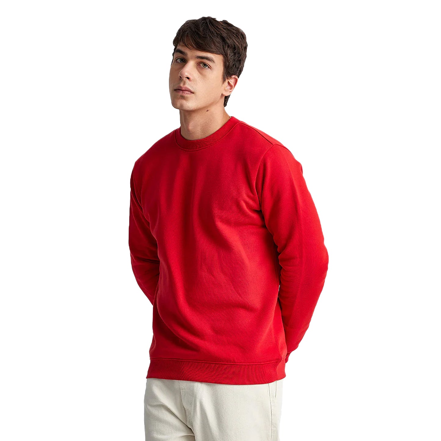 MEN'S SOLID CASUAL WINTER SWEATSHIRT