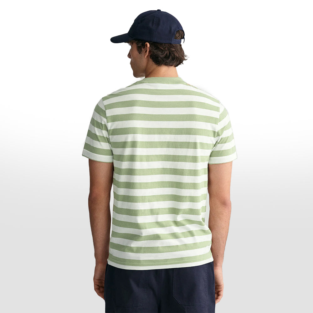 MEN STRIPE ROUND NECK REGULAR FIT COTTON T-SHIRT