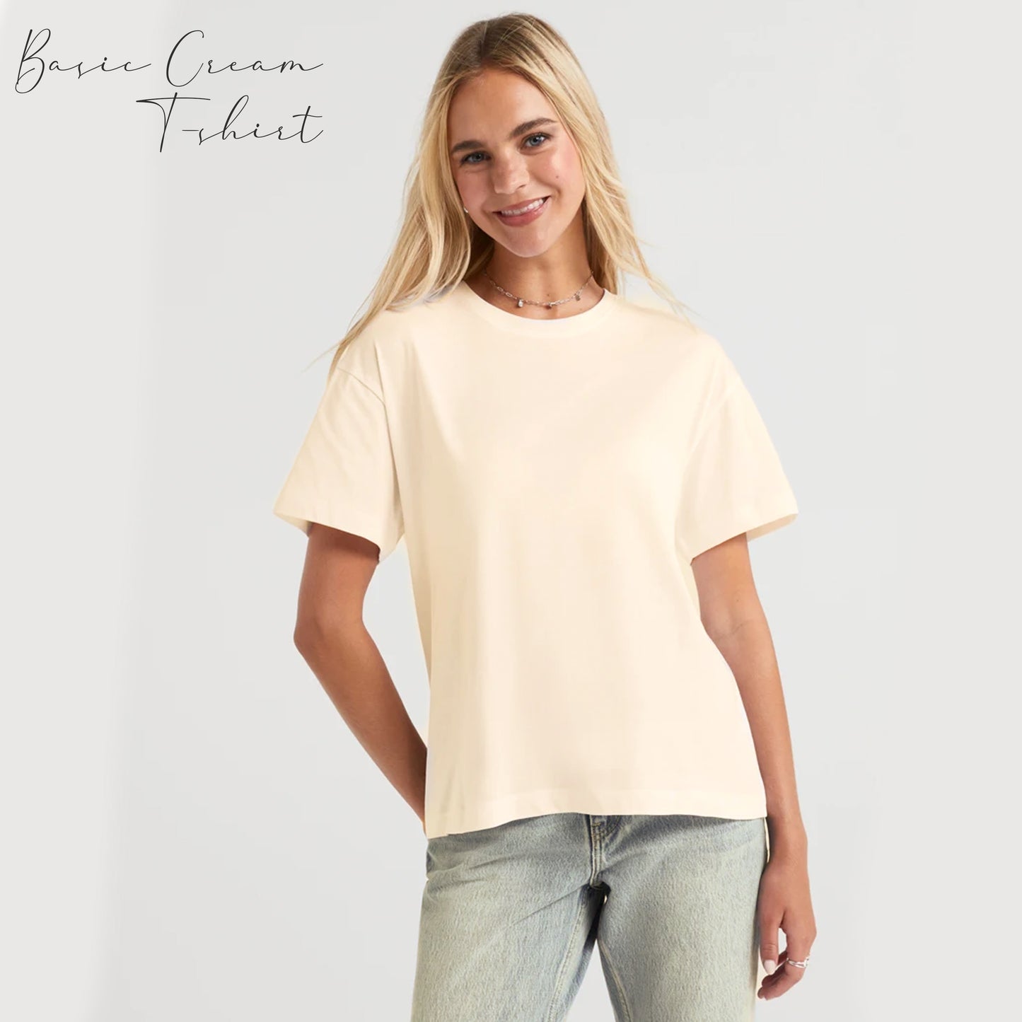 WOMAN SOLID ROUND NECK REGULAR FIT COTTON CASUAL T-SHIRT