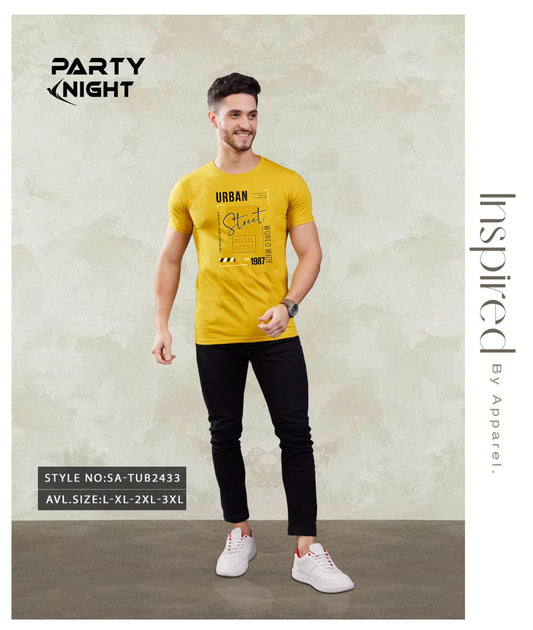 Slim Fit Chest Print T - Shirt For Mens