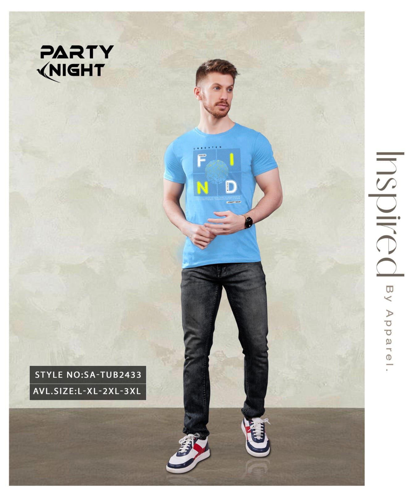 Slim Fit Chest Print T - Shirt For Mens