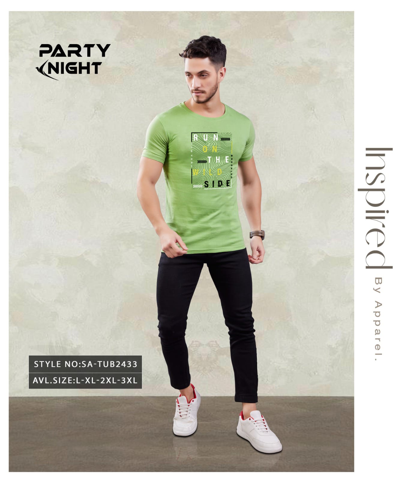 Slim Fit Chest Print T - Shirt For Mens