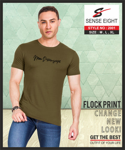 SLIM FIT CASUAL T - SHIRT CHEST PRINTED FOR MEN