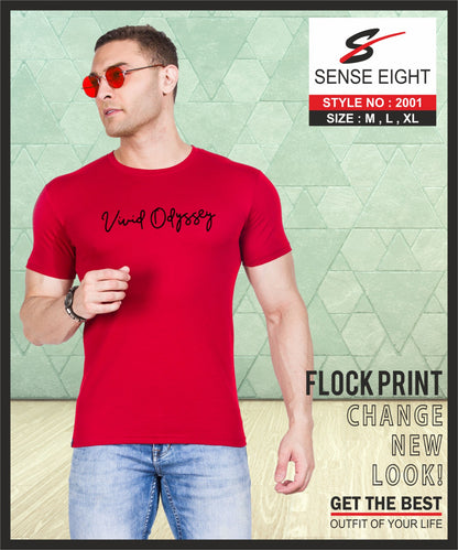 SLIM FIT CASUAL T - SHIRT CHEST PRINTED FOR MEN