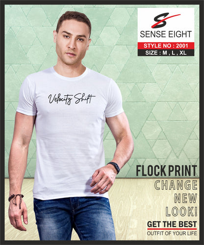 SLIM FIT CASUAL T - SHIRT CHEST PRINTED FOR MEN