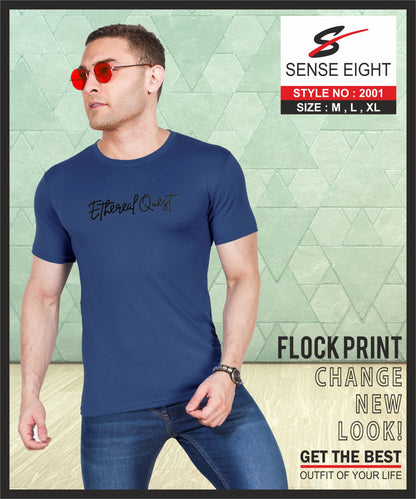 SLIM FIT CASUAL T - SHIRT CHEST PRINTED FOR MEN