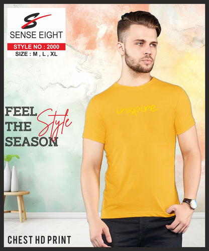 SLIM FIT CASUAL T - SHIRT CHEST PRINTED FOR MEN