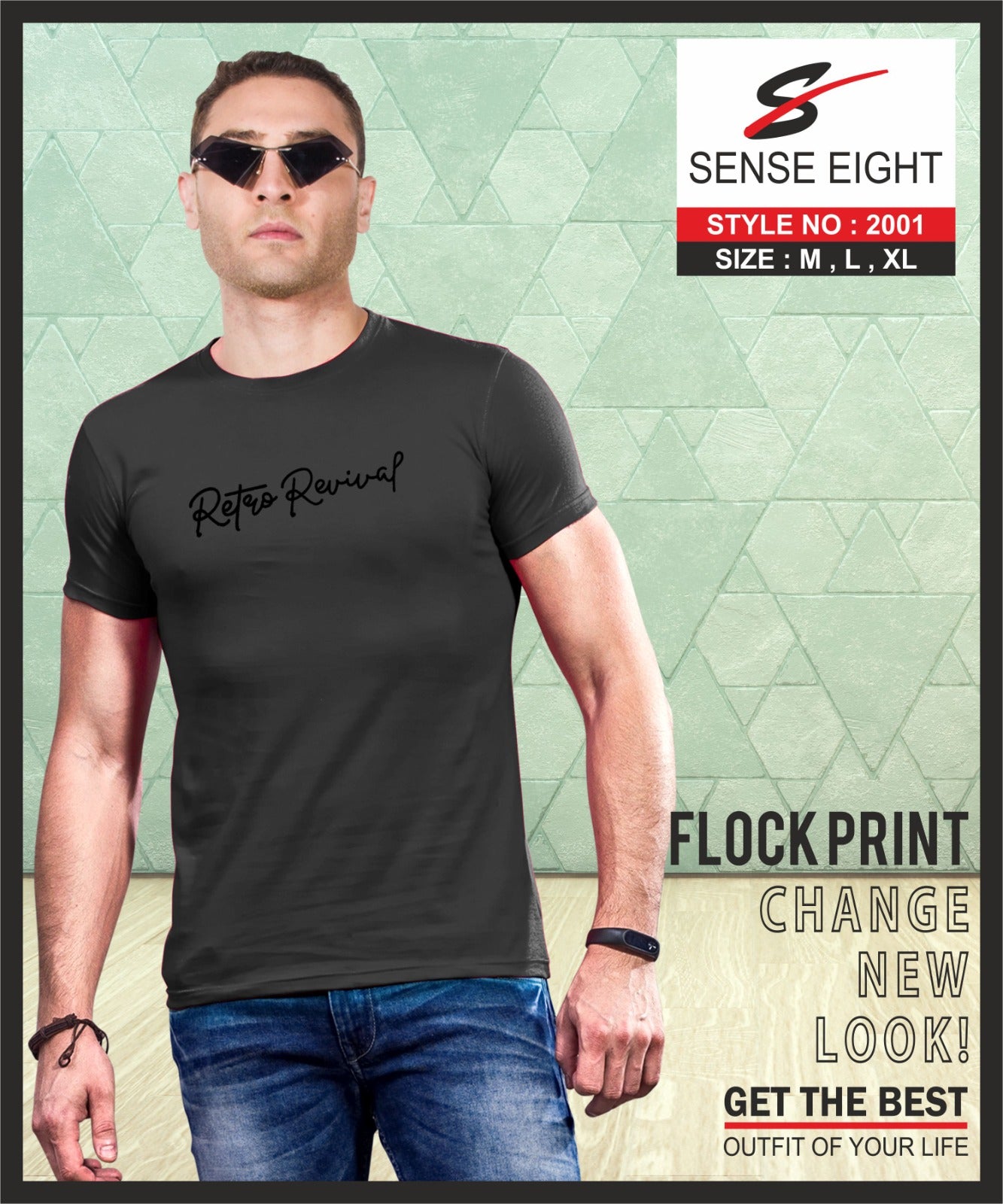 SLIM FIT CASUAL T - SHIRT CHEST PRINTED FOR MEN