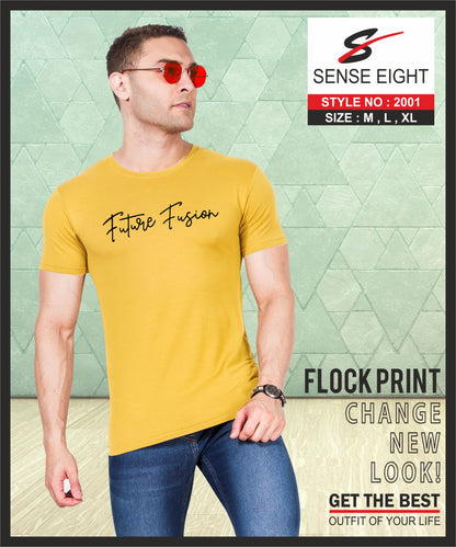 SLIM FIT CASUAL T - SHIRT CHEST PRINTED FOR MEN