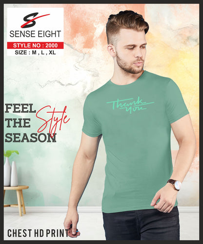 SLIM FIT CASUAL T - SHIRT CHEST PRINTED FOR MEN