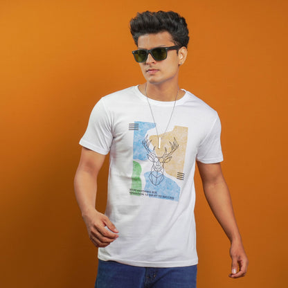 Casual Chest Print T - Shirt