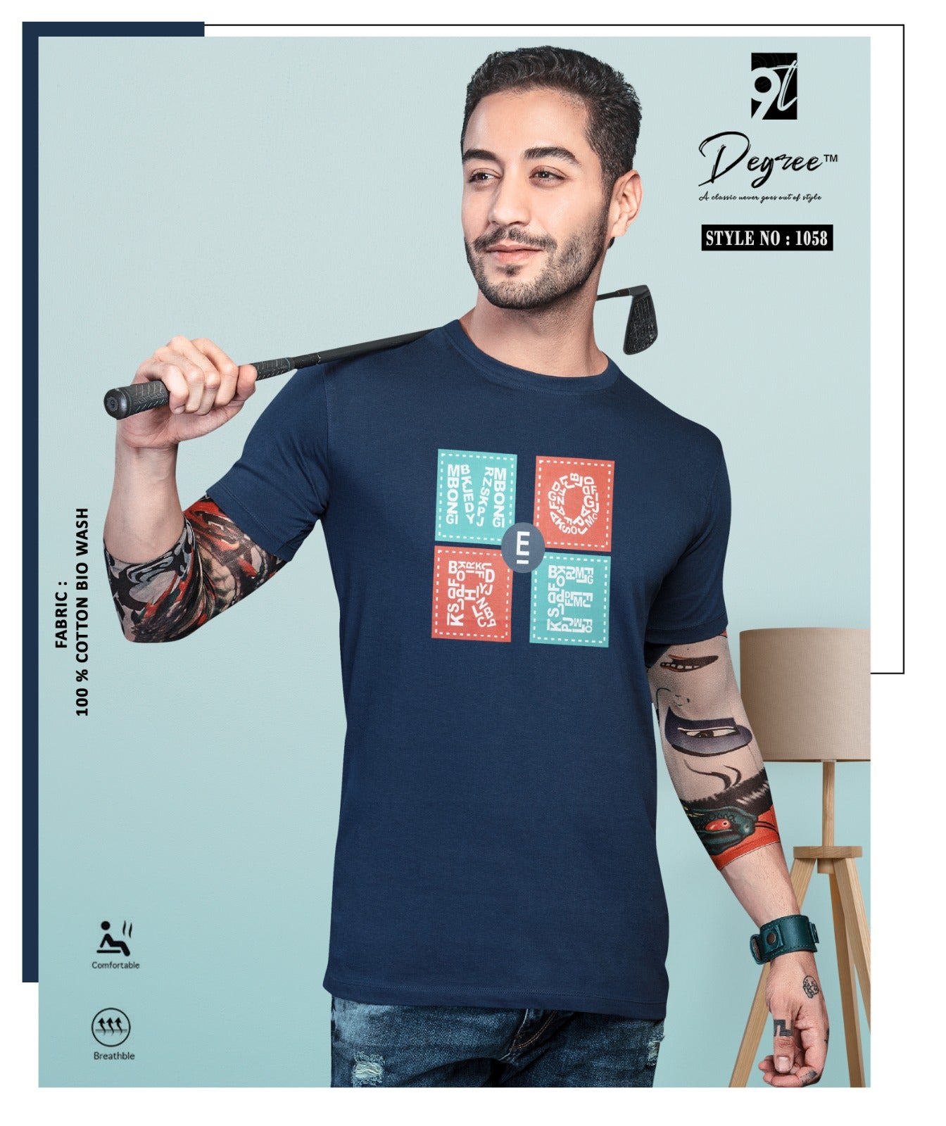 SLIM FIT CHEST PRINTED T - SHIRT