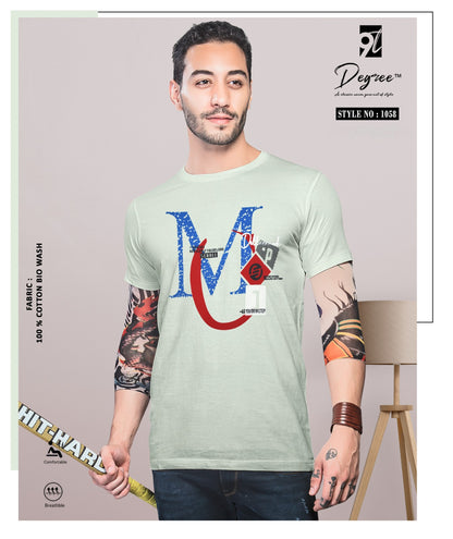 SLIM FIT CHEST PRINTED T - SHIRT