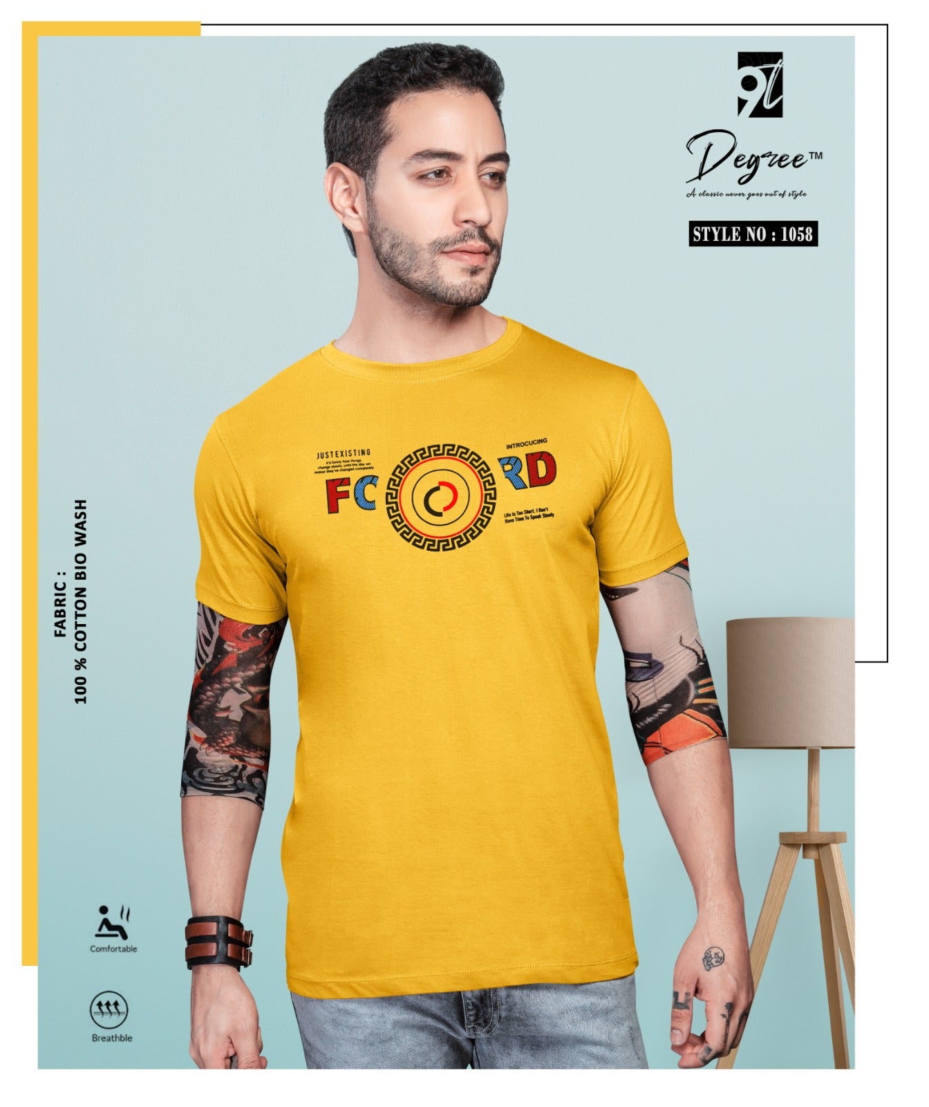 SLIM FIT CHEST PRINTED T - SHIRT