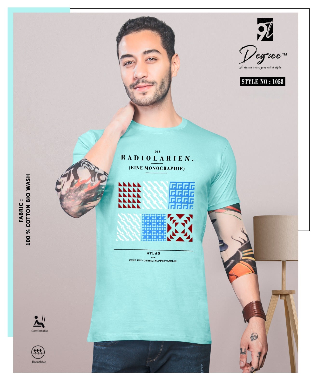 SLIM FIT CHEST PRINTED T - SHIRT