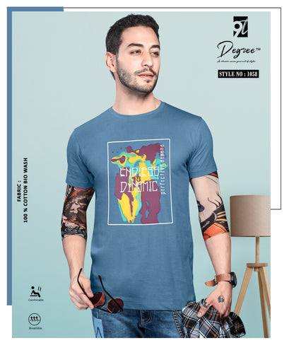 SLIM FIT CHEST PRINTED T - SHIRT