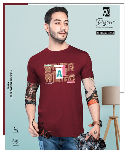 SLIM FIT CHEST PRINTED T - SHIRT