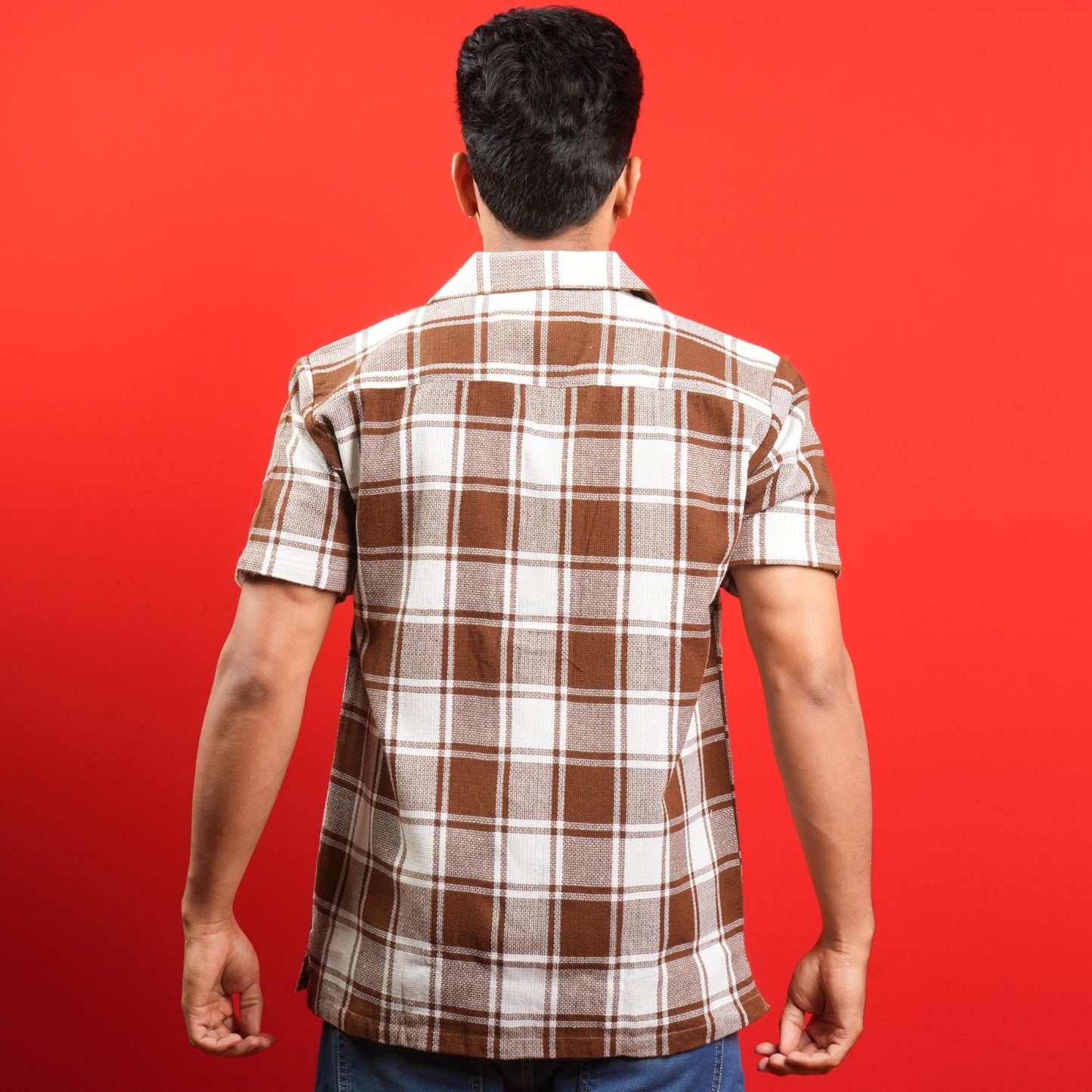 CASUAL COTTON CHECKS HALF SLEEVES SHIRT