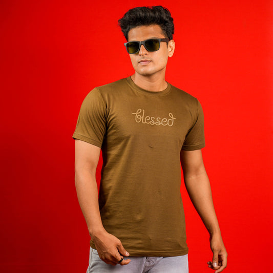 SLIM FIT CHEST PRINTED CASUAL T -SHIRT