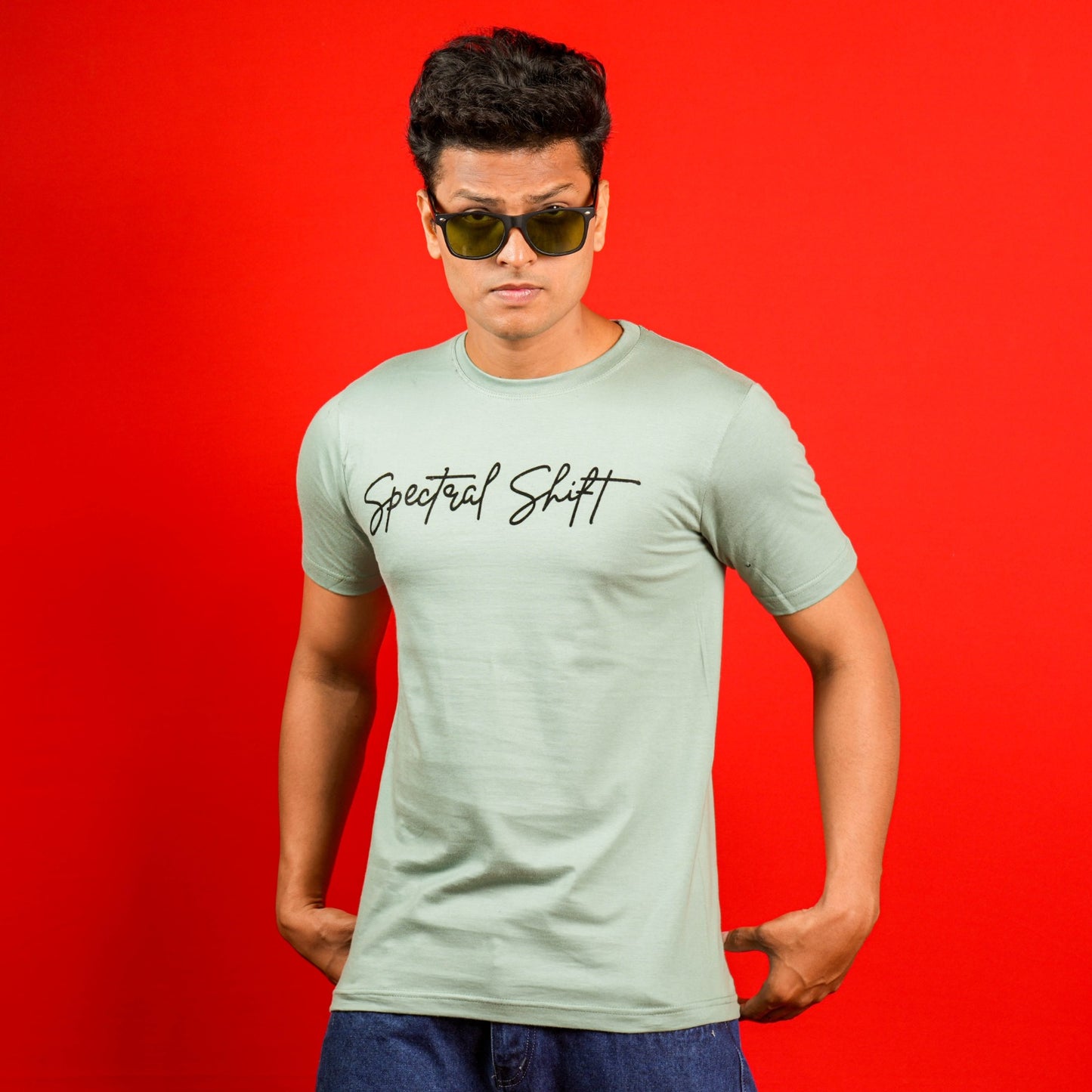 SLIM FIT CHEST PRINT CASUAL T - SHIRT FOR MENS