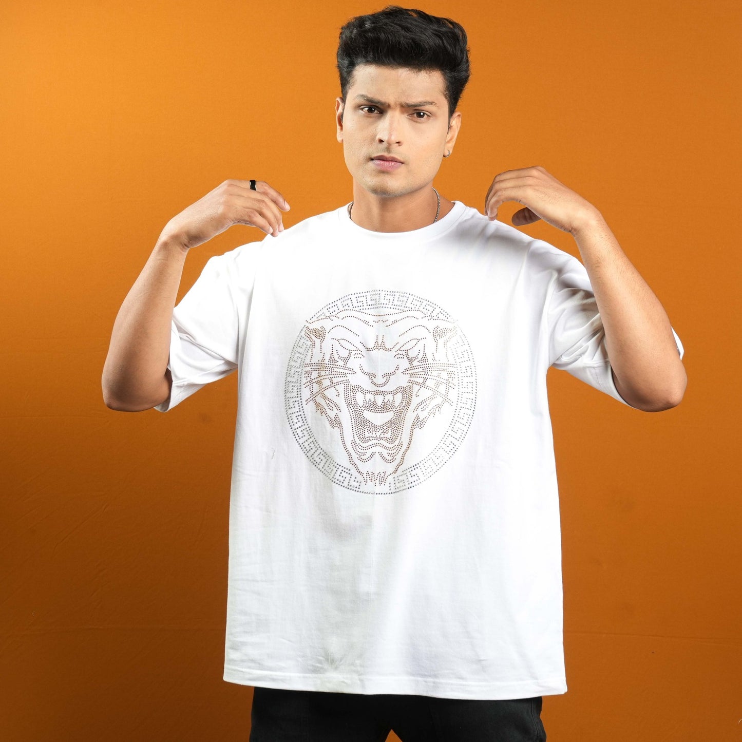 Oversized  Front & Back Printed Casual T - Shirt  For Men