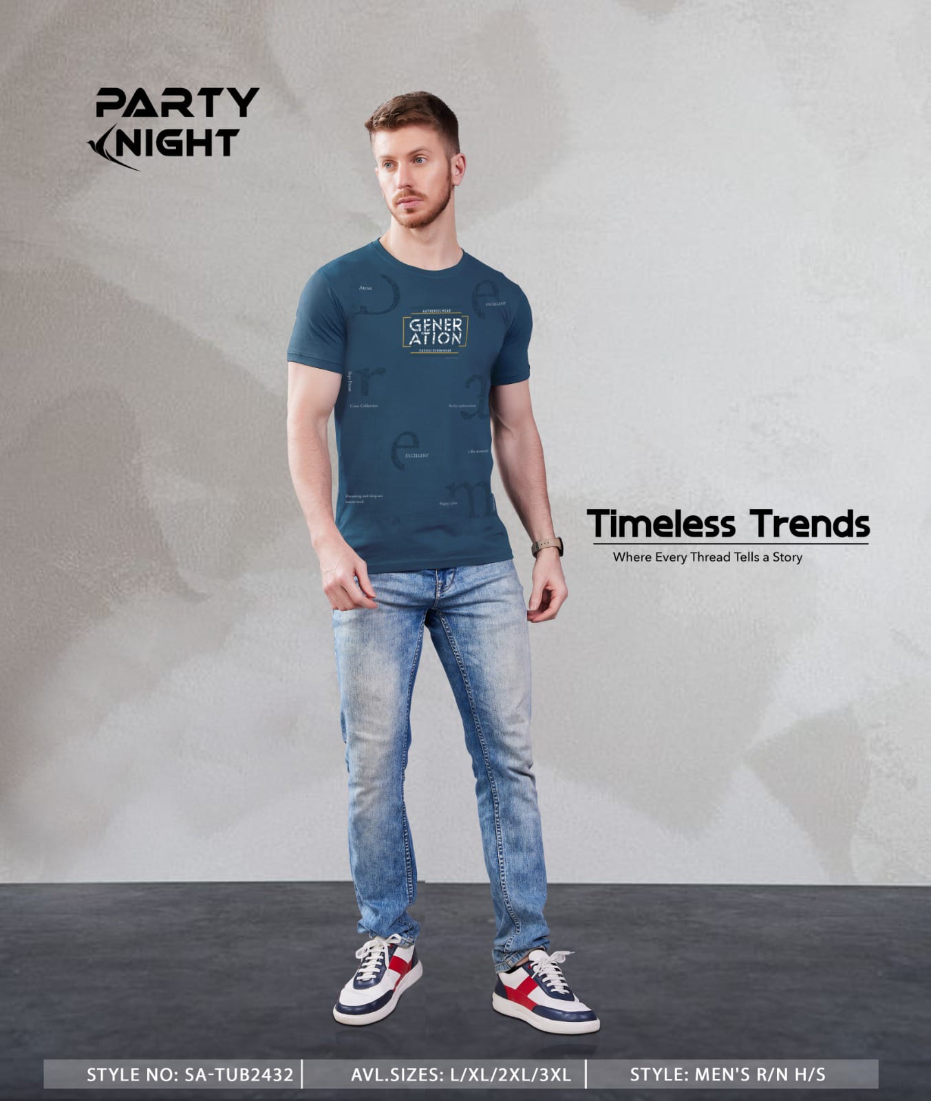 Slim Fit Chest Printed T - Shirt For Mens