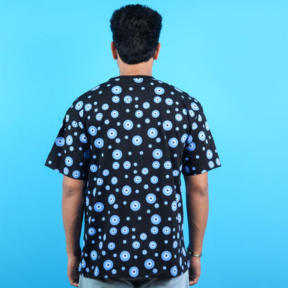 ALL OVER PRINTED COTTON CASUAL T - SHIRT FOR MAN