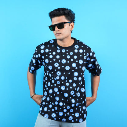 ALL OVER PRINTED COTTON CASUAL T - SHIRT FOR MAN